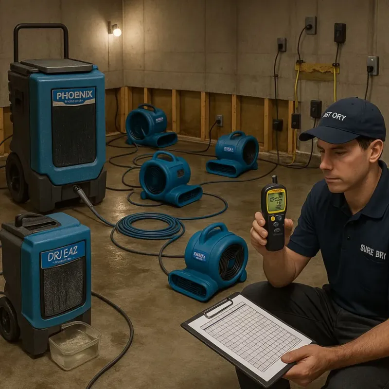 Structural Drying and Dehumidification process in Fountain Hills, AZ